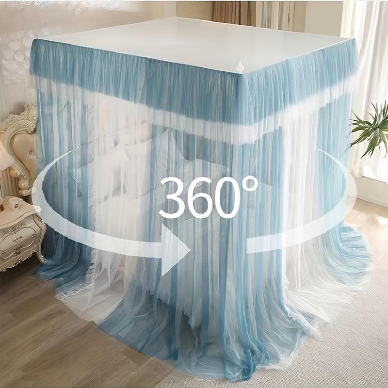 Sky Double Layer Mosquito Net Princess Style Lace Three Door King Queen Size Bed
