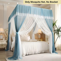 Sky Double Layer Mosquito Net Princess Style Lace Three Door King Queen Size Bed