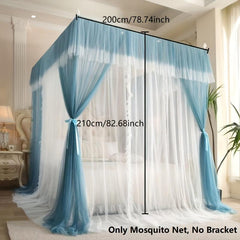 Sky Double Layer Mosquito Net Princess Style Lace Three Door King Queen Size Bed