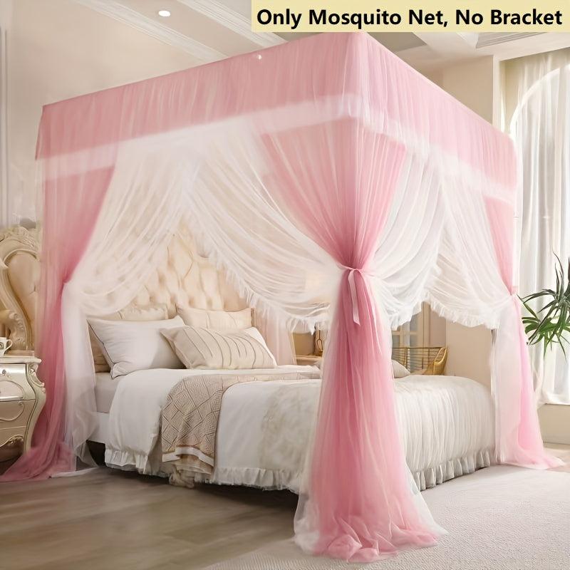 Sky Double Layer Mosquito Net Princess Style Lace Three Door King Queen Size Bed