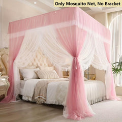 Sky Double Layer Mosquito Net Princess Style Lace Three Door King Queen Size Bed