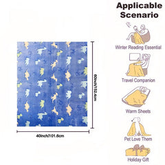 Glow in the Dark Dino Plush Throw Blanket Soft Cozy Flannel Blanket
