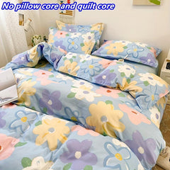 Polyester Flower Print Duvet Cover Set - Soft and Comfortable Bedding Set