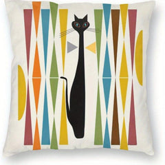 Modern Art Cat Throw Pillowcase Home Decor Square 45 72 X 45 72 Cm