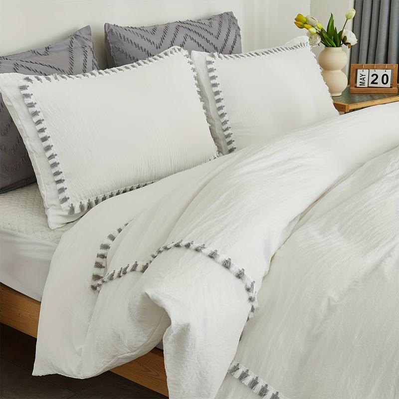 French Boho Tassel Duvet Cover Set