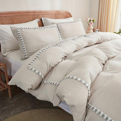 French Boho Tassel Duvet Cover Set
