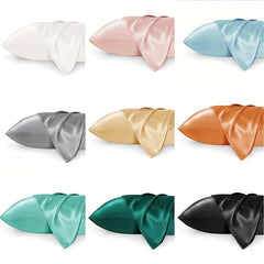 2pcs Satin Pillowcase Soft Pillow Case Envelope Closure Living Room Home Decor