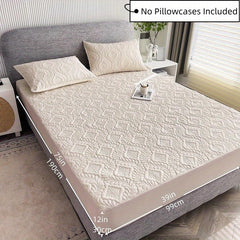 Embossed Fitted Sheet Soft Comfortable Solid Quilted Mattress Protector