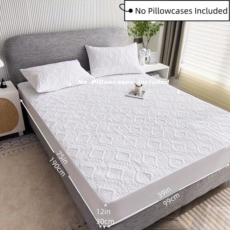 Embossed Fitted Sheet Soft Comfortable Solid Quilted Mattress Protector