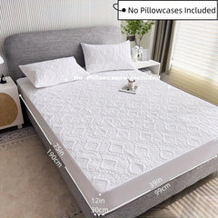 Embossed Fitted Sheet Soft Comfortable Solid Quilted Mattress Protector