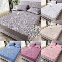 Embossed Fitted Sheet Soft Comfortable Solid Quilted Mattress Protector