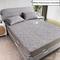 Embossed Fitted Sheet Soft Comfortable Solid Quilted Mattress Protector
