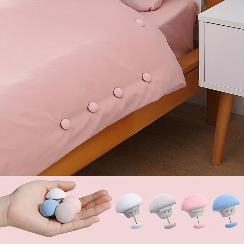 4pcs Mushroom Quilt Holder Bed Sheet Grippers Home Sleep Supplies Clips