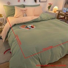 3pcs Soft Solid Double Bedding Duvet Cover Set