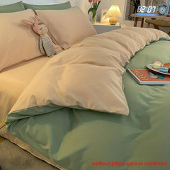 3pcs Soft Solid Double Bedding Duvet Cover Set
