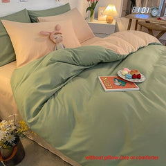 3pcs Soft Solid Double Bedding Duvet Cover Set