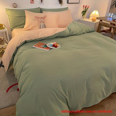 3pcs Soft Solid Double Bedding Duvet Cover Set