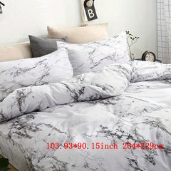 3pcs Stone Pattern Duvet Cover Set Soft Comfortable Bedding Set
