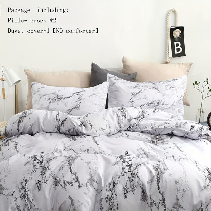 3pcs Stone Pattern Duvet Cover Set Soft Comfortable Bedding Set