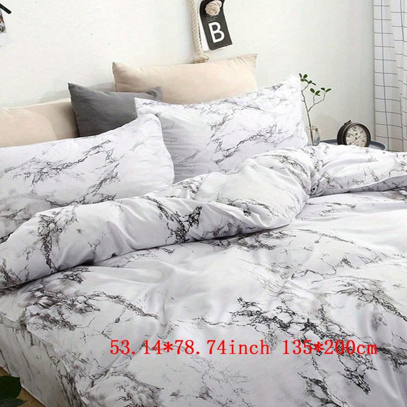 3pcs Stone Pattern Duvet Cover Set Soft Comfortable Bedding Set