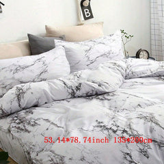 3pcs Stone Pattern Duvet Cover Set Soft Comfortable Bedding Set