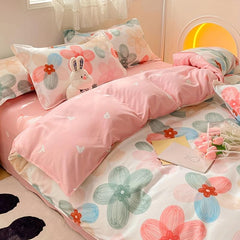 Floral Print Duvet Cover Set Soft Comfortable Breathable Bedding