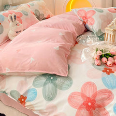 Floral Print Duvet Cover Set Soft Comfortable Breathable Bedding