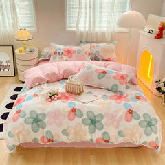 Floral Print Duvet Cover Set Soft Comfortable Breathable Bedding