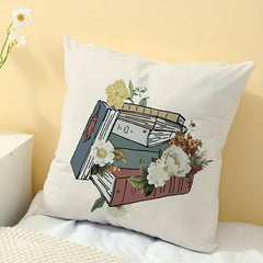 Soft Stacked Book Pillow 17x17 Inches
