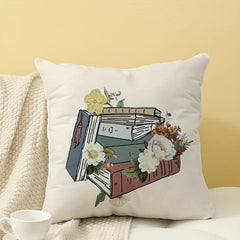 Soft Stacked Book Pillow 17x17 Inches