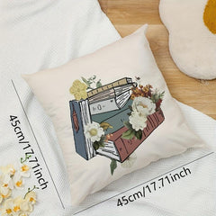 Soft Stacked Book Pillow 17x17 Inches