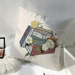 Soft Stacked Book Pillow 17x17 Inches