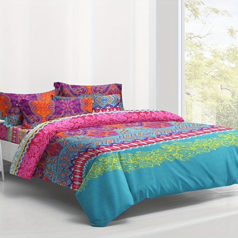 Boho Print Brushed Duvet Cover Soft Comfortable No Core No Pillowcase
