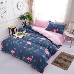 3-Piece Flamingo Print Duvet Cover Set Twin Queen King Sizes