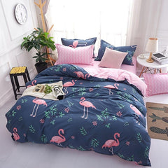 3-Piece Flamingo Print Duvet Cover Set Twin Queen King Sizes