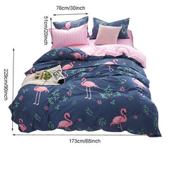3-Piece Flamingo Print Duvet Cover Set Twin Queen King Sizes