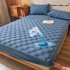 3pcs Soft Breathable Fitted Sheet Set Waterproof Bedroom Guest Room Dorm