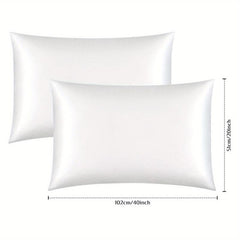 2pcs Solid Satin Pillowcase For Hair and Skin Slip Cooling Satin Pillow Covers