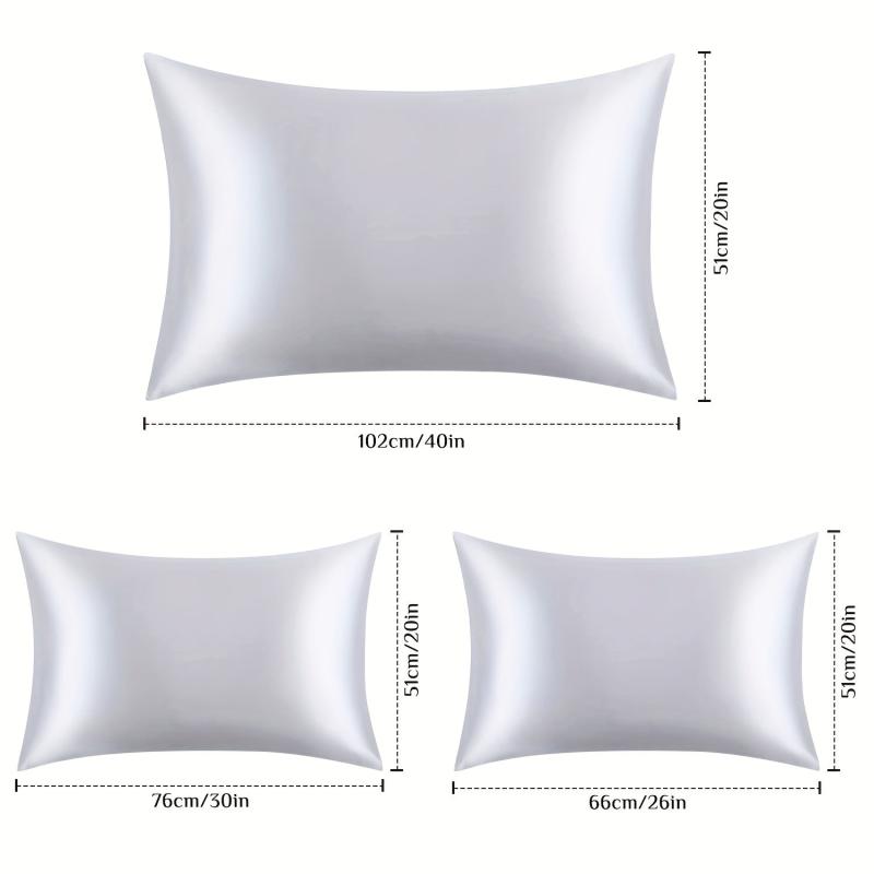 2pcs Solid Satin Pillowcase For Hair and Skin Slip Cooling Satin Pillow Covers