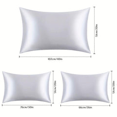 2pcs Solid Satin Pillowcase For Hair and Skin Slip Cooling Satin Pillow Covers