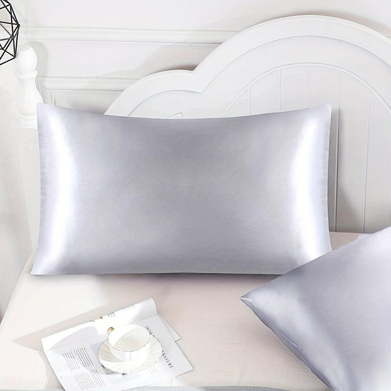 2pcs Solid Satin Pillowcase For Hair and Skin Slip Cooling Satin Pillow Covers
