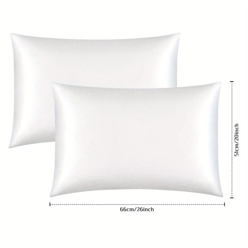2pcs Solid Satin Pillowcase For Hair and Skin Slip Cooling Satin Pillow Covers
