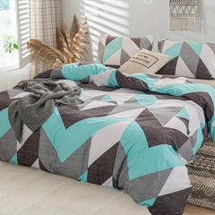 3pcs Block Printed Bedding Set Duvet Cover and Pillowcases