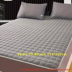 Solid Thickened Cotton Mattress Protector Soft Warm Cover