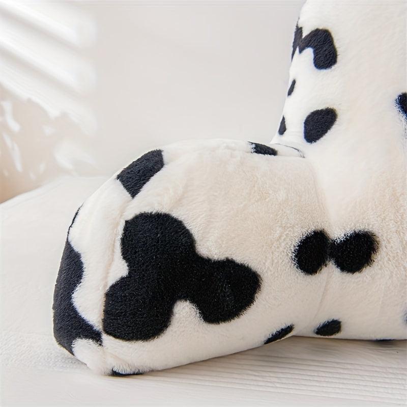 Rabbit Fur Cow Pattern Reading Pillow Backrest Pillow for Bed Sofa