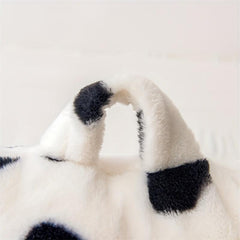Rabbit Fur Cow Pattern Reading Pillow Backrest Pillow for Bed Sofa