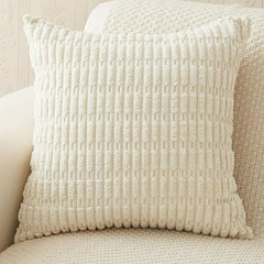 Thick Corduroy Cushion Cover 45x45cm Soft Decorative Pillow Case Beige