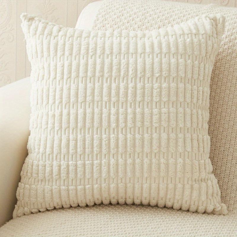 Thick Corduroy Cushion Cover 45x45cm Soft Decorative Pillow Case Beige