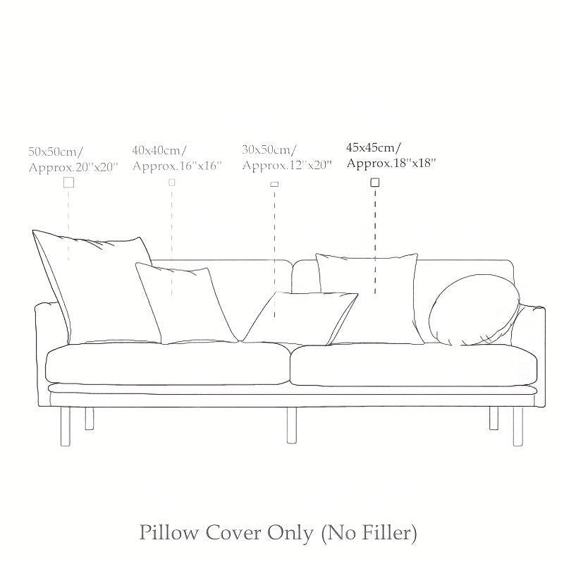 Thick Corduroy Cushion Cover 45x45cm Soft Decorative Pillow Case Beige