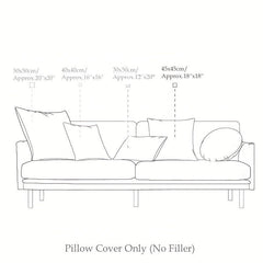 Thick Corduroy Cushion Cover 45x45cm Soft Decorative Pillow Case Beige